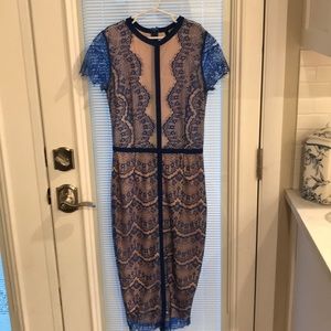 Missguided blue lace dress